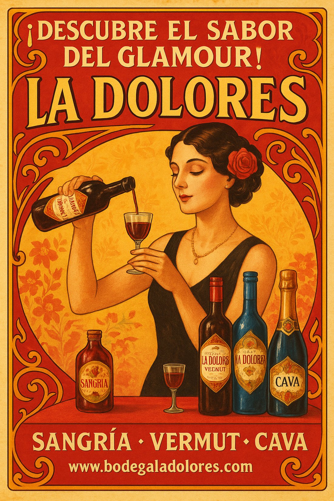 Cartel vintage La Dolores — Descubre el sabor del glamour