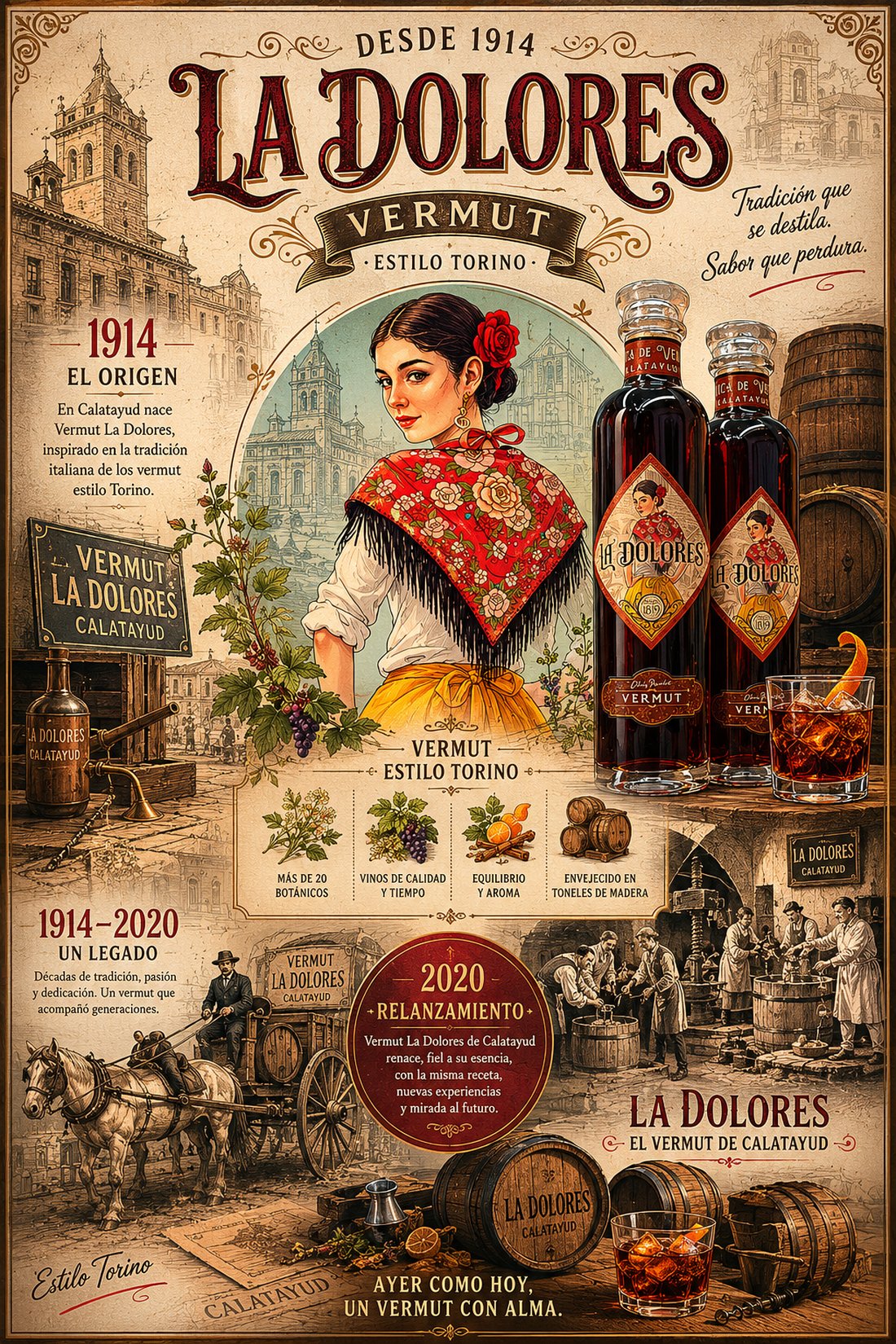 Cartel La Dolores estilo Torino